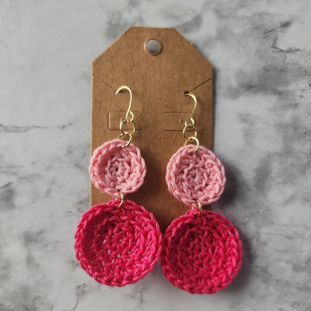 Crochet two-tone Dangle earrings